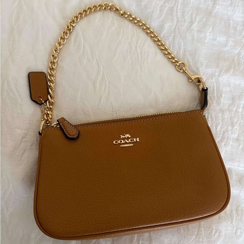 Coach Brown Leather Wristlet Bag - Picture 2 of 7